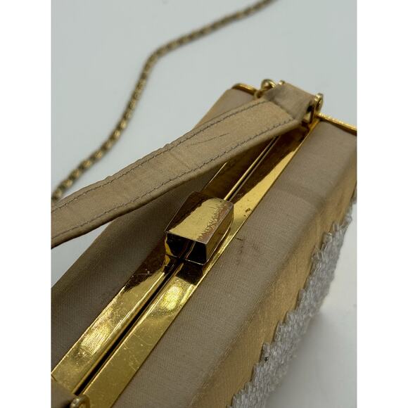 Vintage Glam Party Beaded Purse*Box shaped top handle cross body*1960's Beauty - Picture 8 of 11